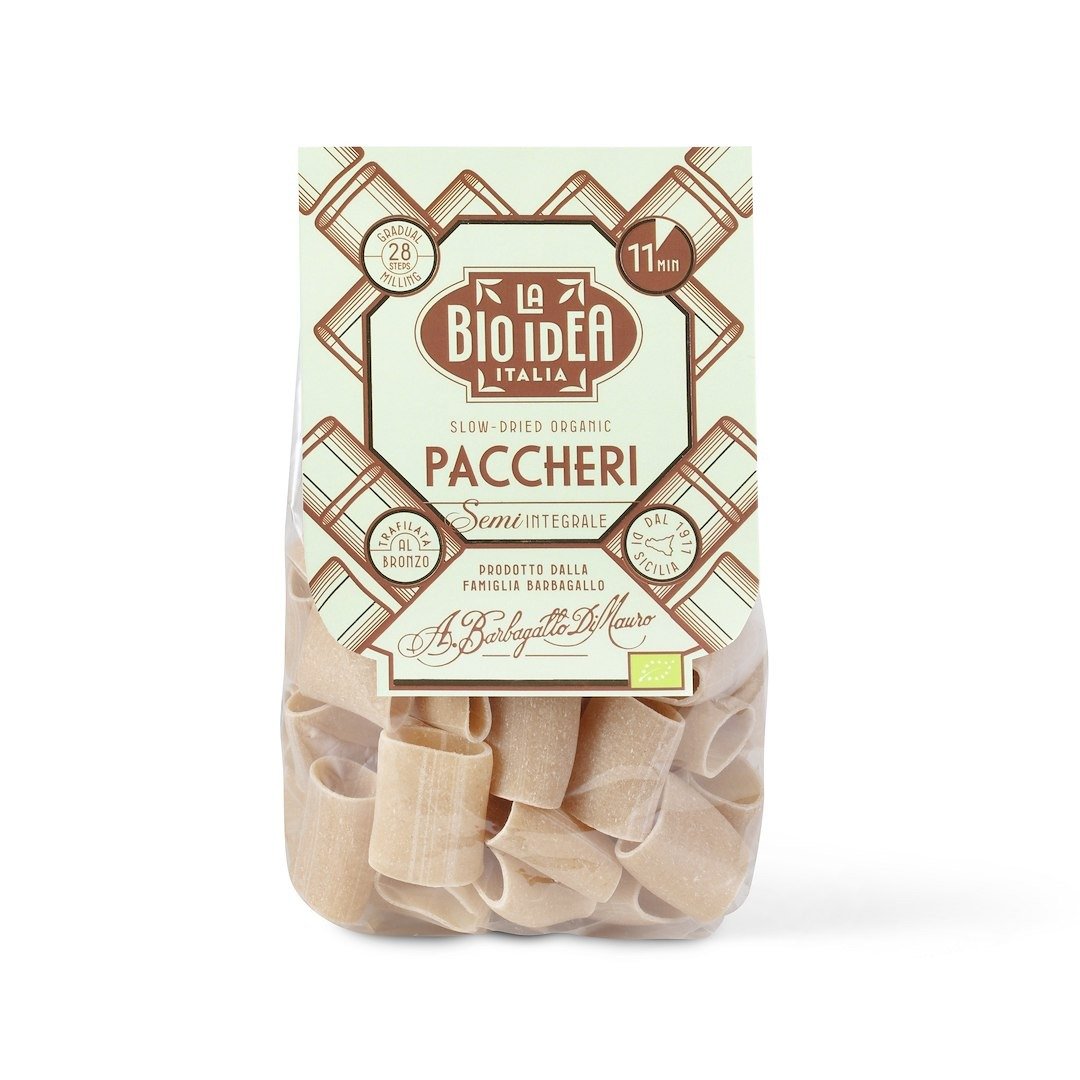 Makaron (semolinowy półrazowy) paccheri BIO 375 g - LA BIO IDEA