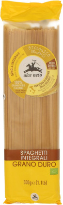 Makaron (semolinowy razowy) spaghetti BIO 500 g - ALCE NERO