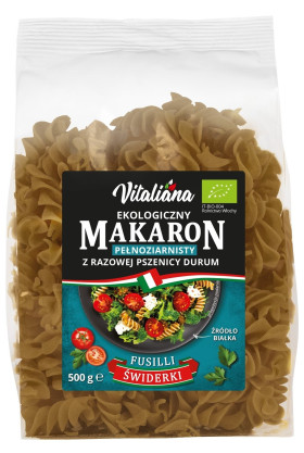Makaron (semolinowy razowy) świderki BIO 500 g - VITALIANA