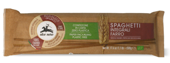 Makaron (z płaskurki razowy) spaghetti BIO 500 g - ALCE NERO