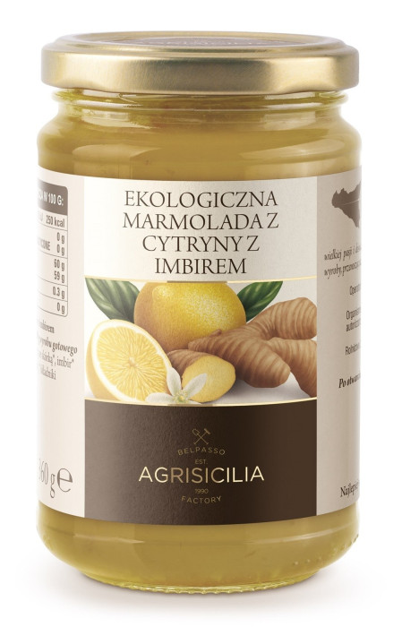 Marmolada z cytryn z imbirem BIO 360 g - AGRISICILIA (PRODUKT SEZONOWY)