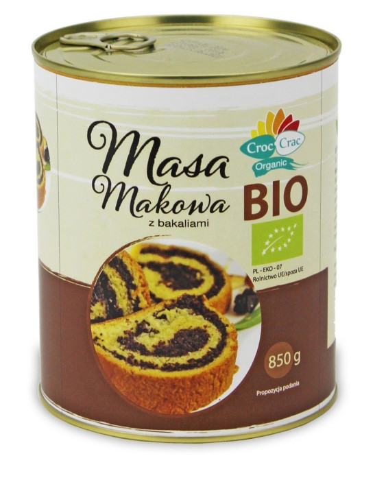 Masa makowa z bakaliami BIO 850 g - CROC-CRAC (BIOVERI)