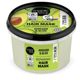 Maska regenerująca do włosów zniszczonych olejek z awokado i oliwa z oliwek eco 250 ml - ORGANIC SHOP