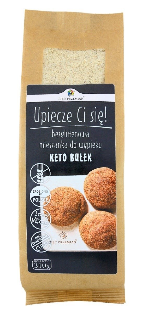 Mieszanka do wypieku bułek bez dodatku cukrów bezglutenowa keto 310 g - PIĘĆ PRZEMIAN