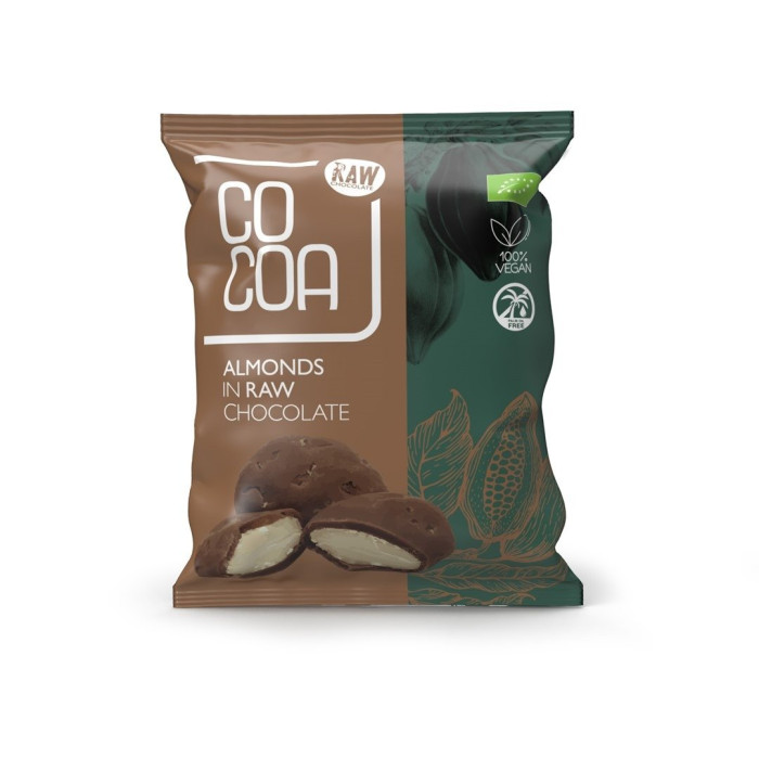 Migdały w czekoladzie surowej BIO 70 g - COCOA