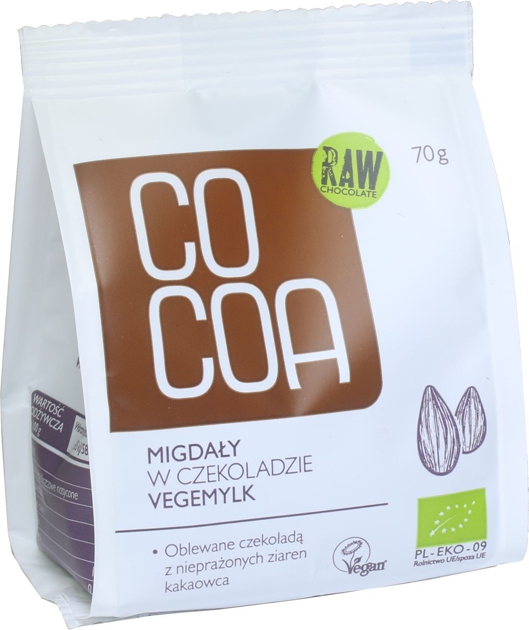 Migdały w czekoladzie vegemylk BIO 70 g - COCOA
