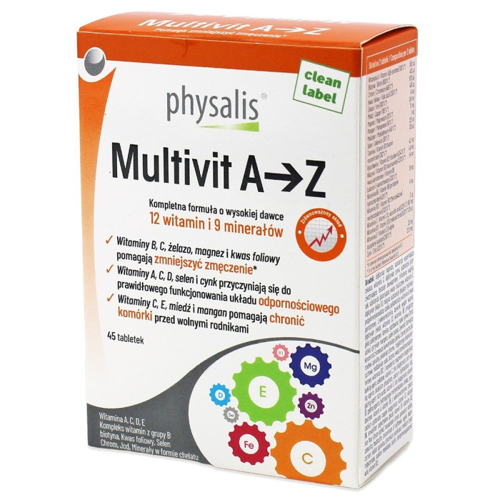 Multiwitamina (multivit a - Z) 45 TABLETEK - PHYSALIS