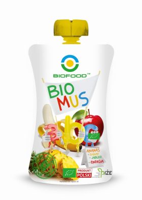 Mus jabłko - banan - ananas bez dodatku cukrów bezglutenowy BIO 200 g - BIOFOOD