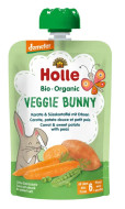 Mus w tubce warzywny królik (marchew - słodki ziemniak - groszek) bez dodatku cukrów od 6 miesiąca demeter BIO 100 g - HOLLE