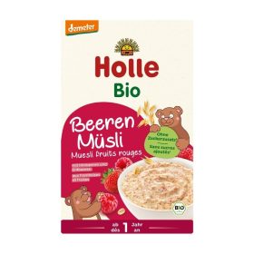 Musli z malinami i truskawkami bez dodatku cukrów od 1 roku demeter BIO 200 g - HOLLE