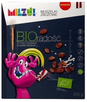 Muszelki żytnio - owsiane kakaowe "radość" BIO 200 g - MILZU