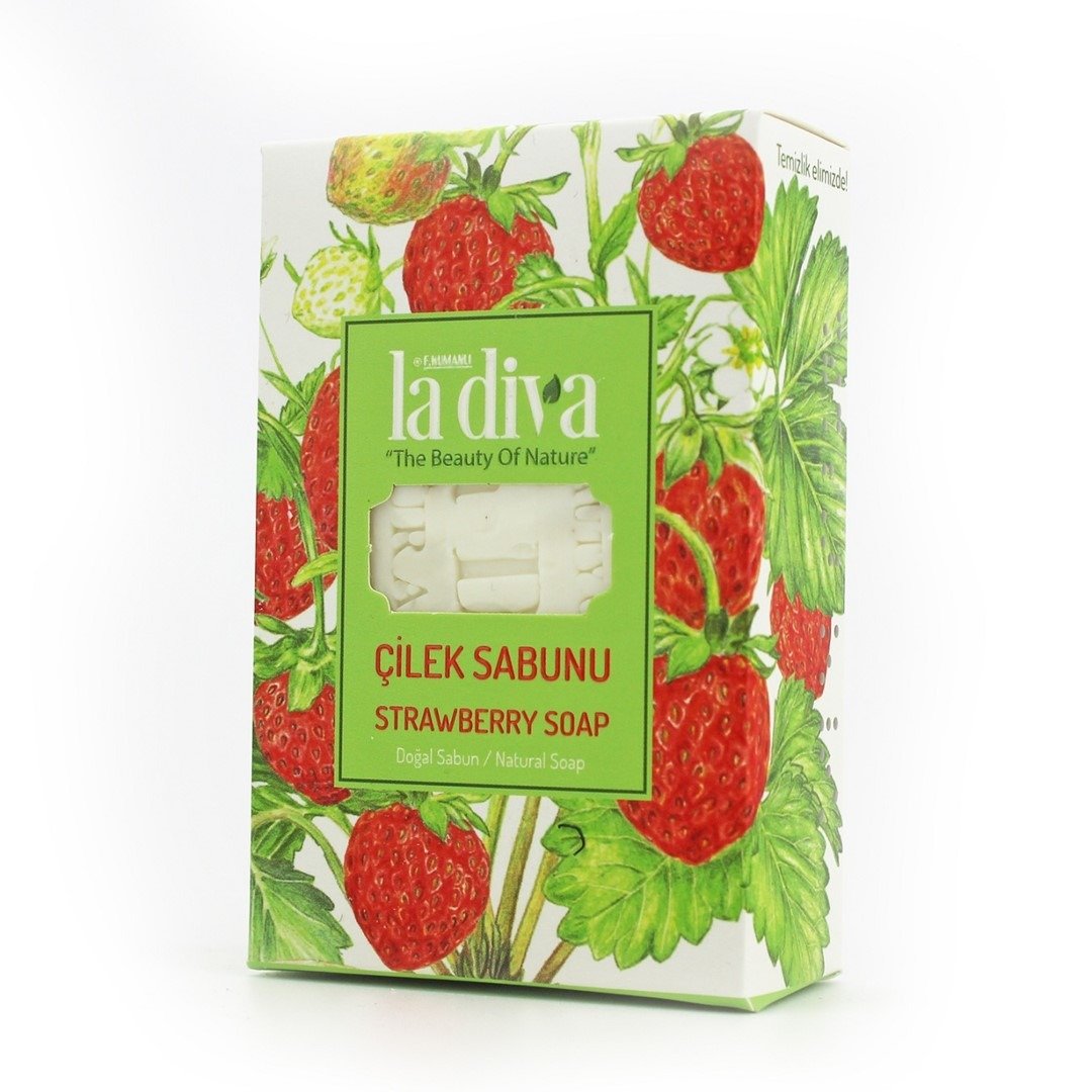 Mydło w kostce truskawka 100 g - LA DIVA