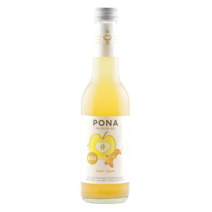 Napój musujący jabłko - imbir bez dodatku cukrów BIO 330 ml - PONA