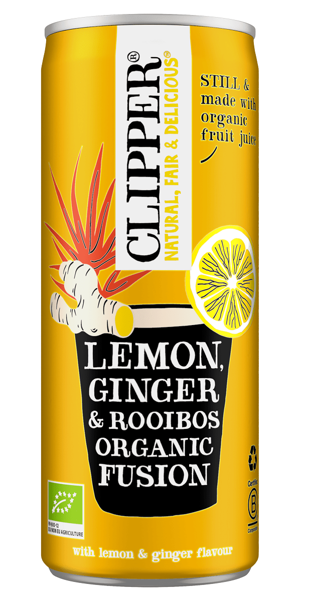 Napój owocowy z rooibos o smaku imbir - cytryna BIO 250 ml - CLIPPER