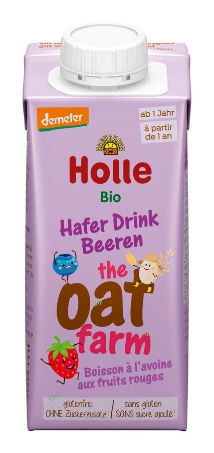 Napój owsiany truskawka - jagoda - banan bez dodatku cukrów bezglutenowy od 1 roku demeter BIO 200 ml - HOLLE