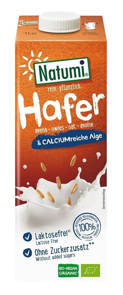 Napój owsiany z algami morskimi (wapń) bez dodatku cukrów BIO 1 L - NATUMI