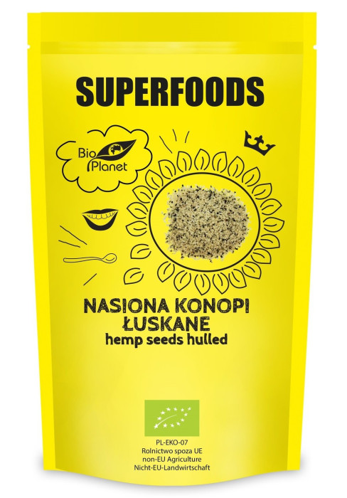 Nasiona konopi łuskane BIO 200 g - BIO PLANET SUPERFOODS