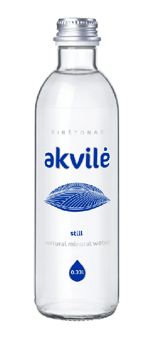Naturalna woda mineralna niegazowana 330 ml (szkło) - AKVILE