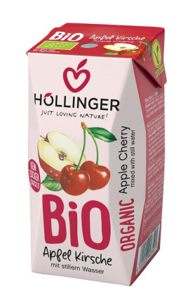 Nektar jabłkowo - wiśniowy bez dodatku cukrów BIO 200 ml - HOLLINGER