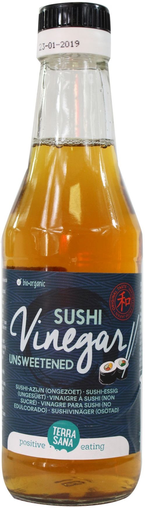 Ocet ryżowy do sushi niesłodzony filtrowany bezglutenowy BIO 250 ml (GENMAI SU VINEGAR)- TERRASANA