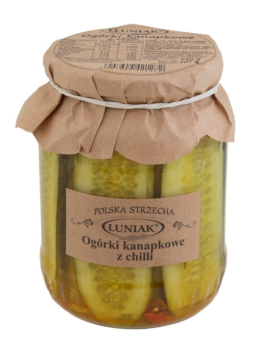 Ogórki kanapkowe z chili 710 g (380 g) - LUNIAK