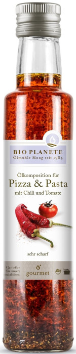 Olej do pizzy i makaronu z oliwą, pomidorami i chili BIO 250 ml - BIO PLANETE