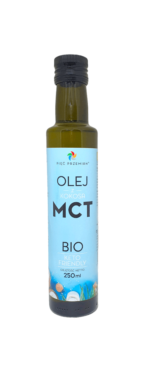 Olej&#x20;kokosowy&#x20;mct&#x20;keto&#x20;bezglutenowy&#x20;BIO&#x20;250&#x20;ml&#x20;-&#x20;PI&#x0118;&#x0106;&#x20;PRZEMIAN