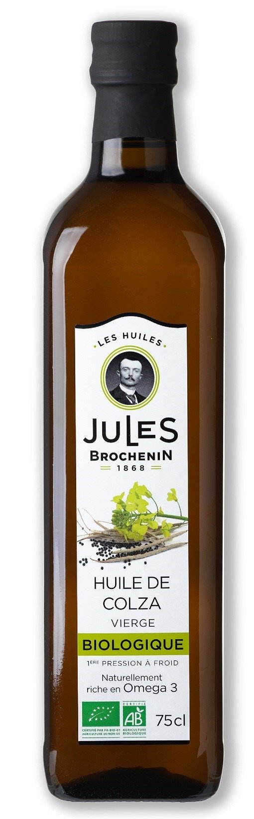 Olej rzepakowy tłoczony na zimno omega-3 BIO 750 ml - JULES BROCHENIN