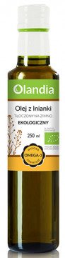 Olej z lnianki tłoczony na zimno BIO 250 ml - OLANDIA