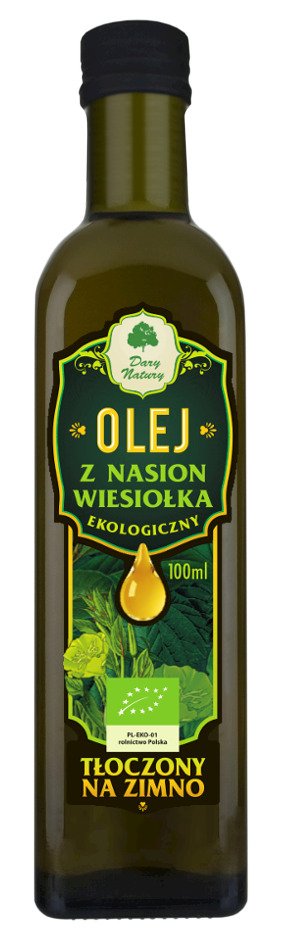 Olej z wiesiołka tłoczony na zimno BIO 100 ml - DARY NATURY