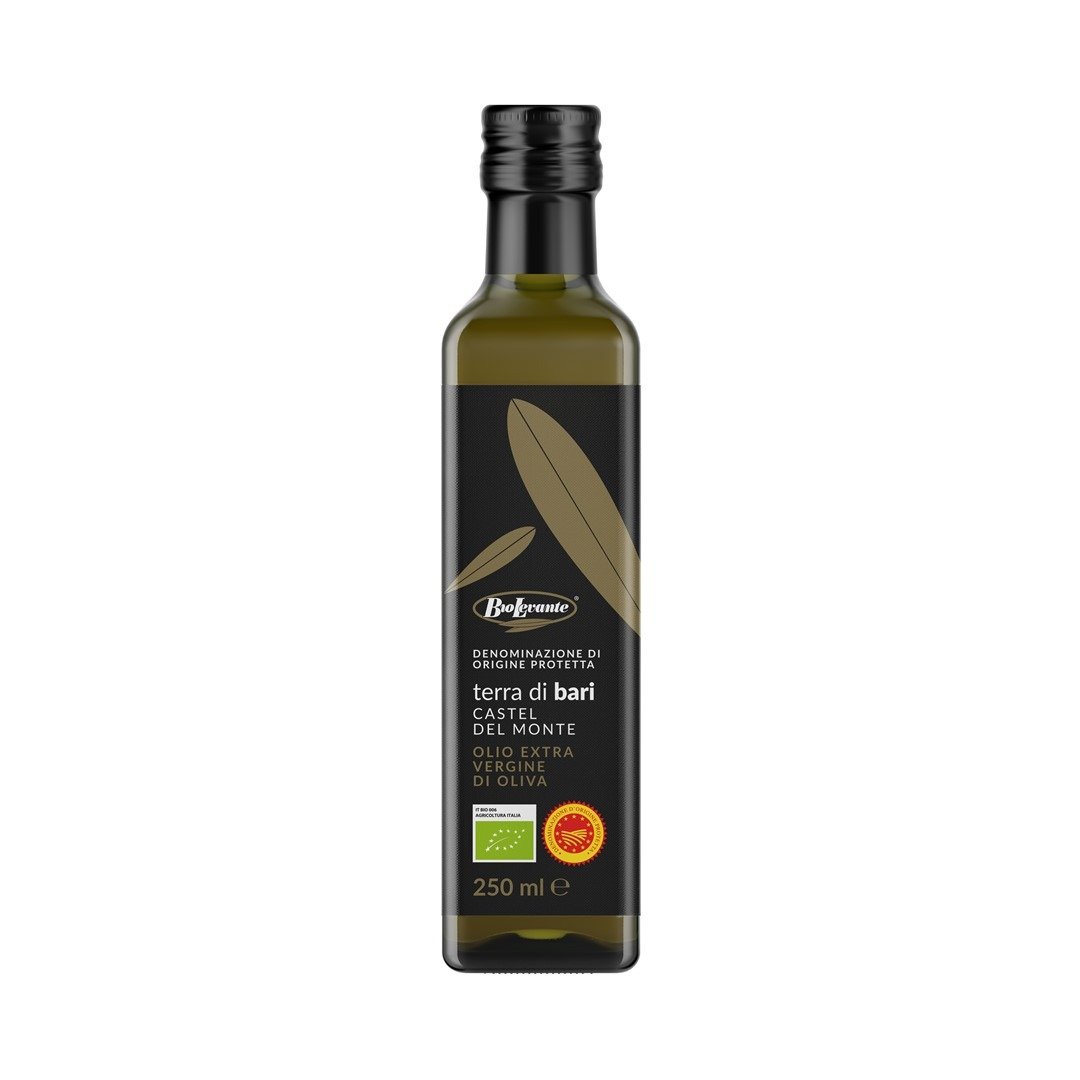 Oliwa z oliwek extra virgin pdo terra di bari castel del monte BIO 250 ml - LEVANTE