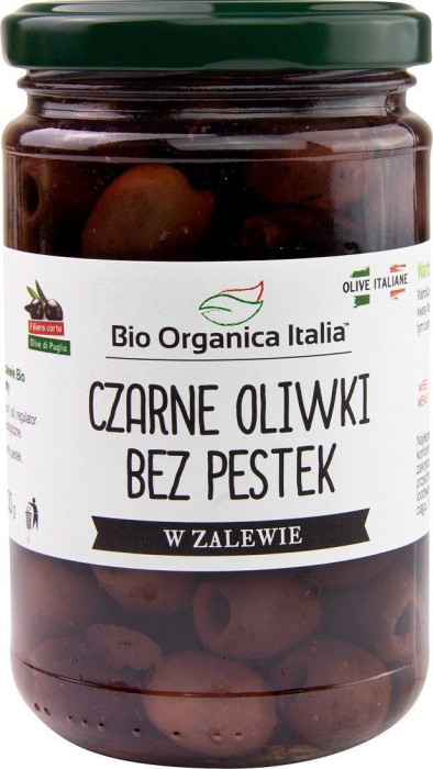 Oliwki czarne bez pestek w zalewie BIO 280 g (150 g) (SŁOIK) - BIO ORGANICA ITALIA