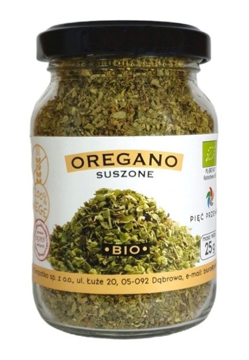 Oregano suszone bezglutenowe BIO 25 g - PIĘĆ PRZEMIAN