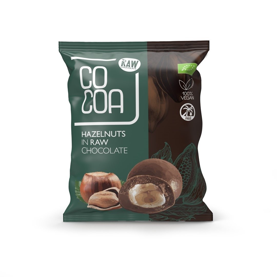 Orzechy laskowe w czekoladzie surowej BIO 70 g - COCOA