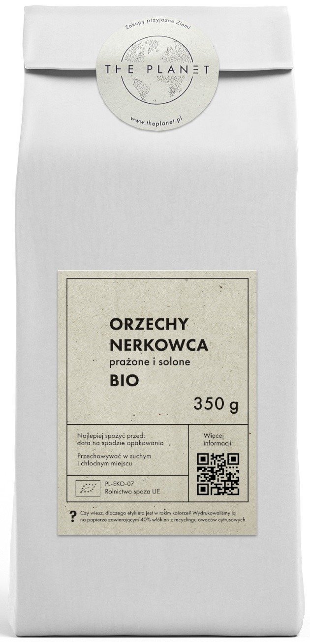 Orzechy nerkowca prażone i solone BIO 350 g - THE PLANET