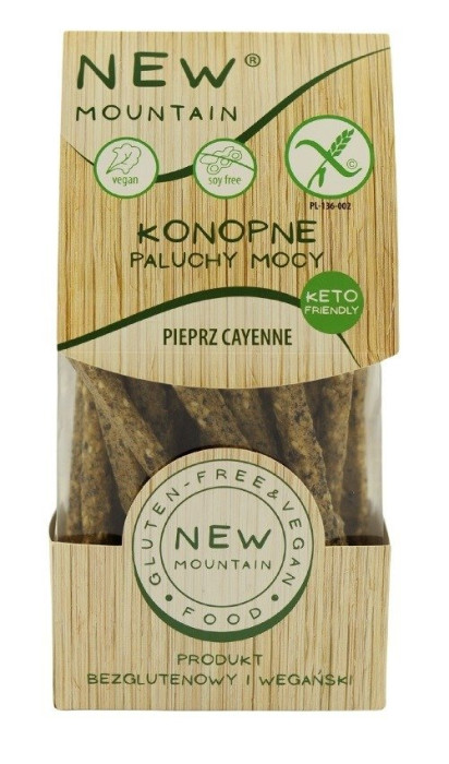 Paluchy mocy konopne z pieprzem cayenne bezglutenowe 200 g - NEW MOUNTAIN