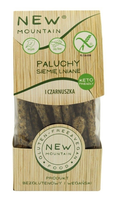 Paluchy z siemieniem lnianym i czarnuszką bezglutenowe 200 g - NEW MOUNTAIN