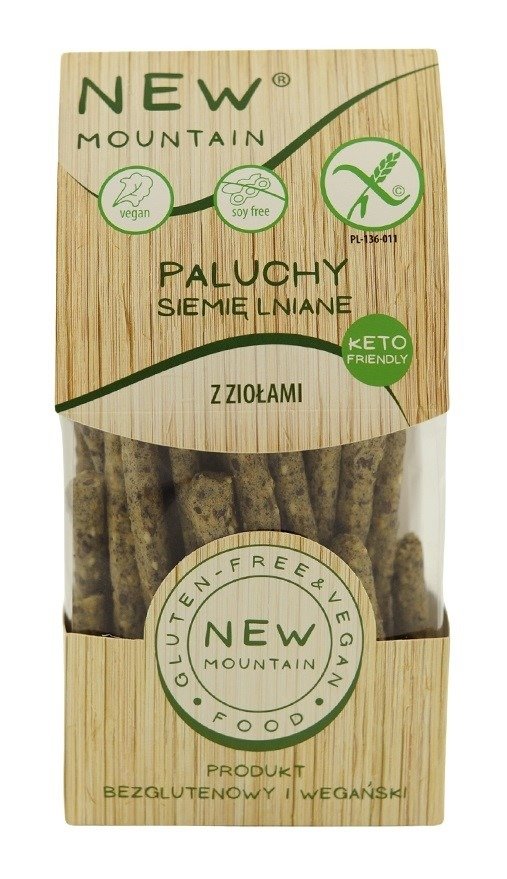 Paluchy z siemieniem lnianym i ziołami bezglutenowe 200 g - NEW MOUNTAIN