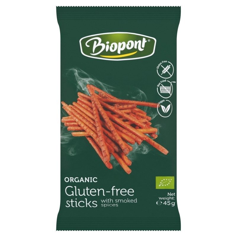 Paluszki o smaku papryki wędzonej bezglutenowe BIO 45 g - BIOPONT