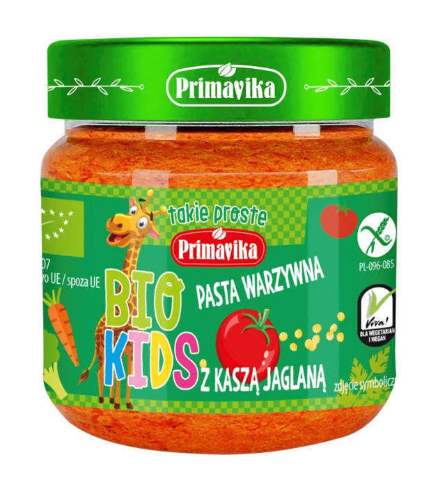 Pasta warzywna z kaszą jaglaną bezglutenowa BIO 160 g - PRIMAVIKA (PRIMAECO) (BIO KIDS)