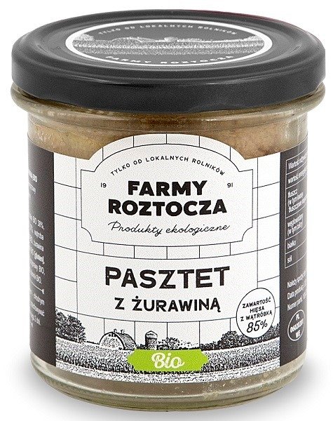 Pasztet drobiowo - wieprzowy z żurawiną BIO 180 g (SŁOIK) - FARMY ROZTOCZA