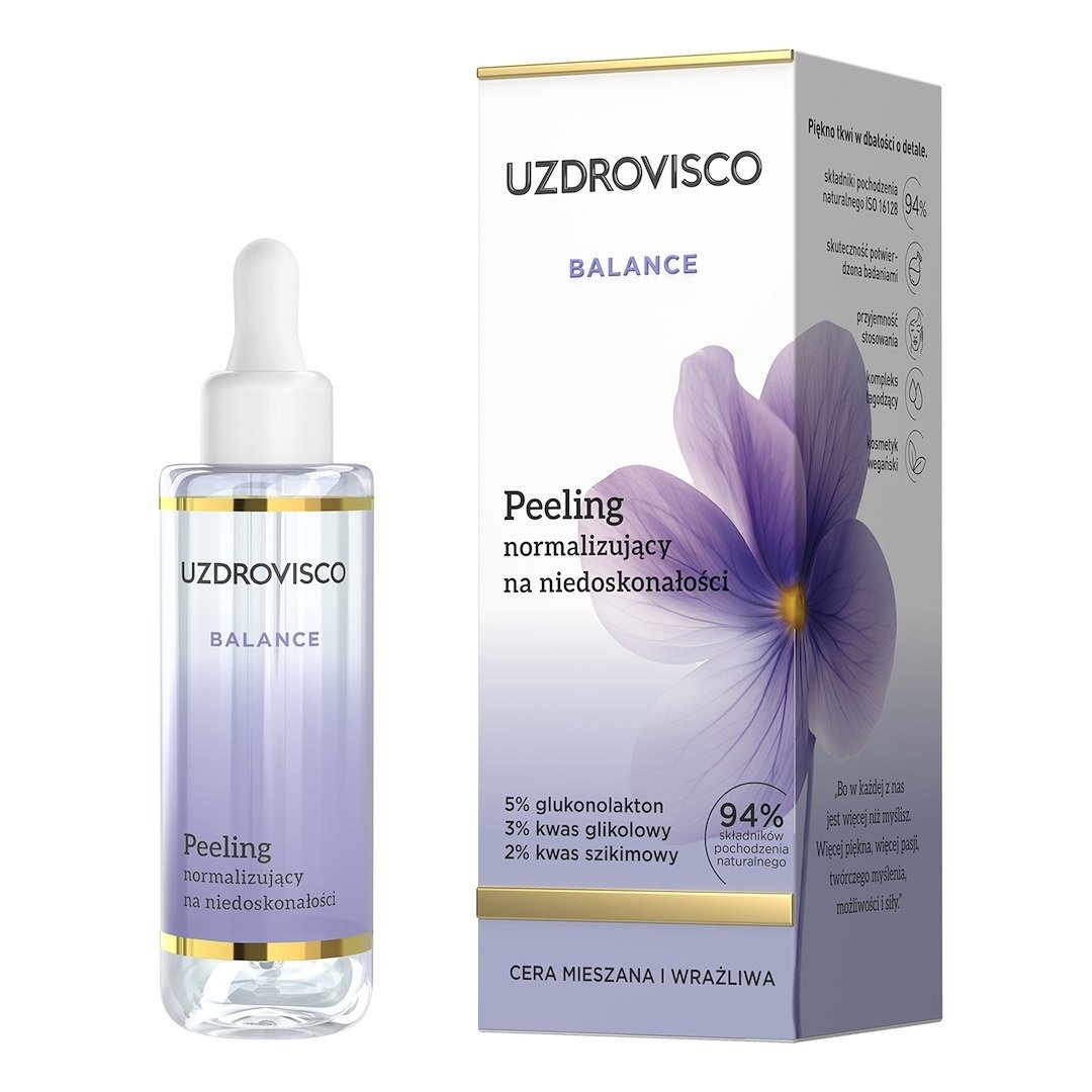 Peeling do twarzy normalizujący na niedoskonałości 30 ml - UZDROVISCO (BALANCE)