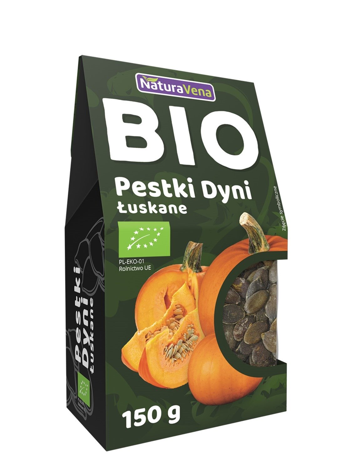 Pestki dyni ciemnozielone BIO 150 g - NATURAVENA