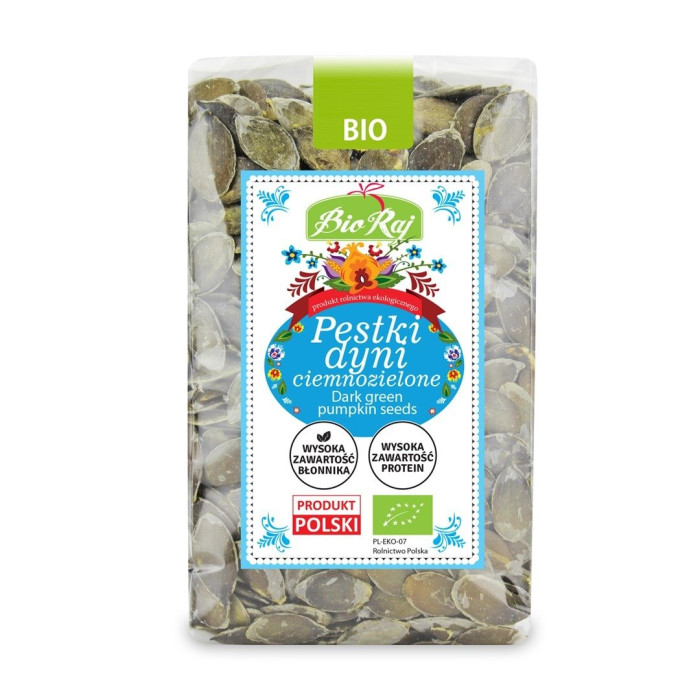 Pestki dyni ciemnozielone BIO (POLSKA) 300 g - BIO RAJ