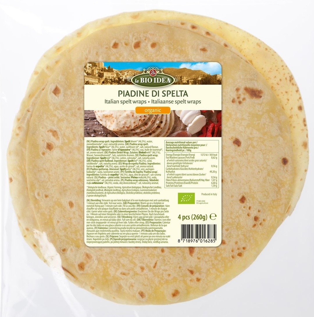Piadina orkiszowa BIO (4 szt.) 260 g - LA BIO IDEA