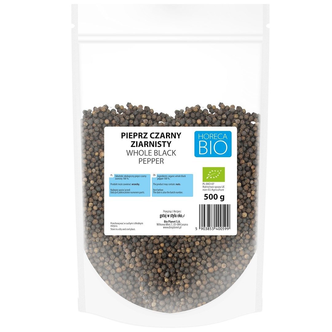 Pieprz czarny ziarnisty BIO 500 g - HORECA (BIO PLANET)