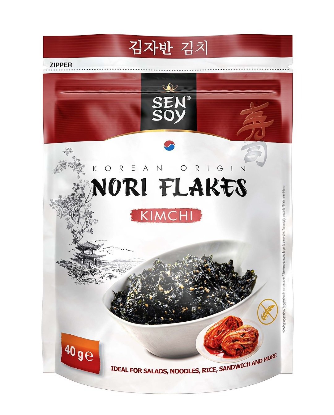 Płatki nori kimchi bezglutenowe 40 g - SEN SOY