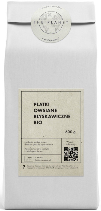 Płatki owsiane błyskawiczne BIO 600 g - THE PLANET