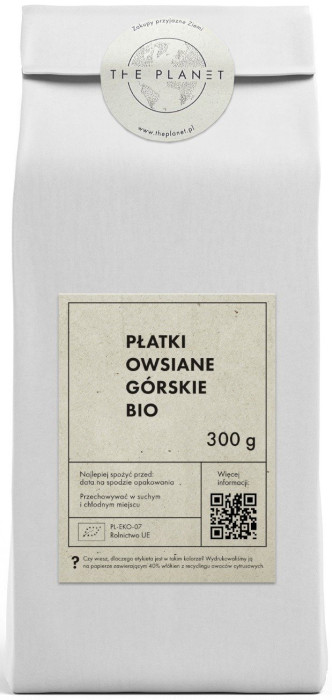 Płatki owsiane górskie BIO 300 g - THE PLANET