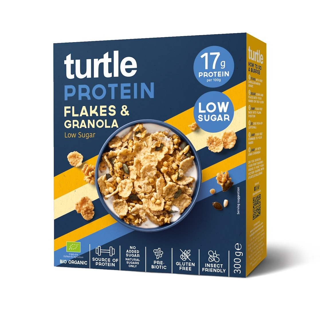 Płatki proteinowe z granolą bezglutenowe BIO 300 g - TURTLE